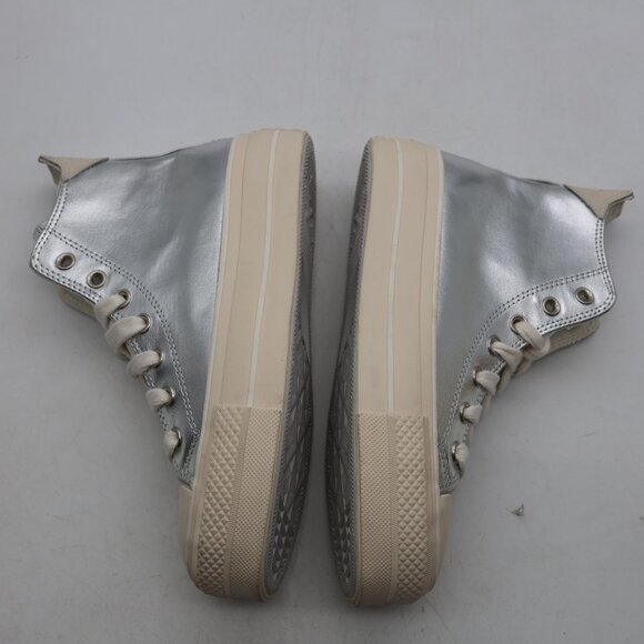Converse All Star Lift Shoes Women's Size 7.5 Metallic Silver High Top A09902C - Picture 8 of 9